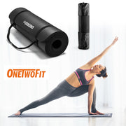ONETWOFIT 10MM Thick foam Yoga Mat with Carrying bag and Strap